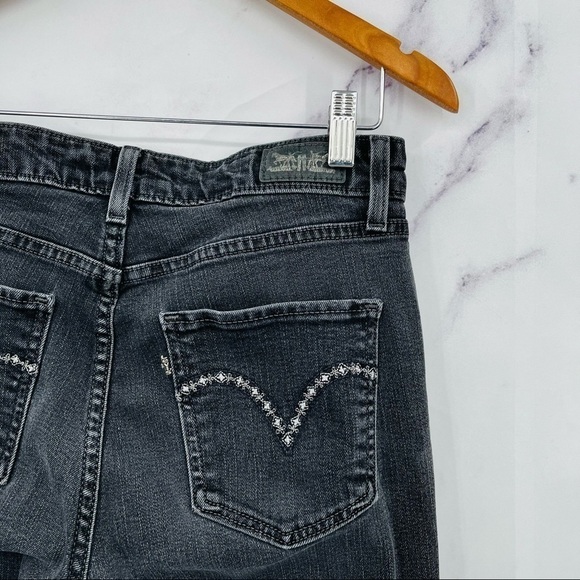 J019 Levi’s Mid Rise Skinny Distressed Dark Wash Denim Jeans - Picture 3 of 4